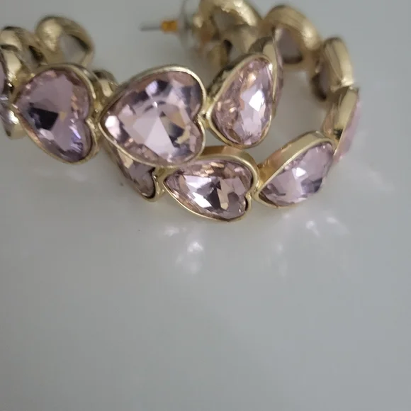 Pink heart earrings - Picture 4 of 4